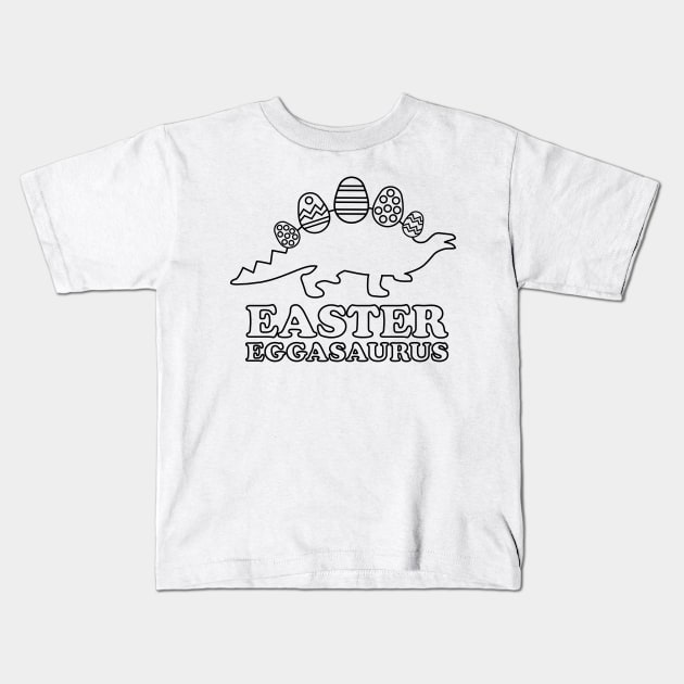 Easter Coloring Book Style - Color Your Own Dinosaur Kids T-Shirt by PodDesignShop